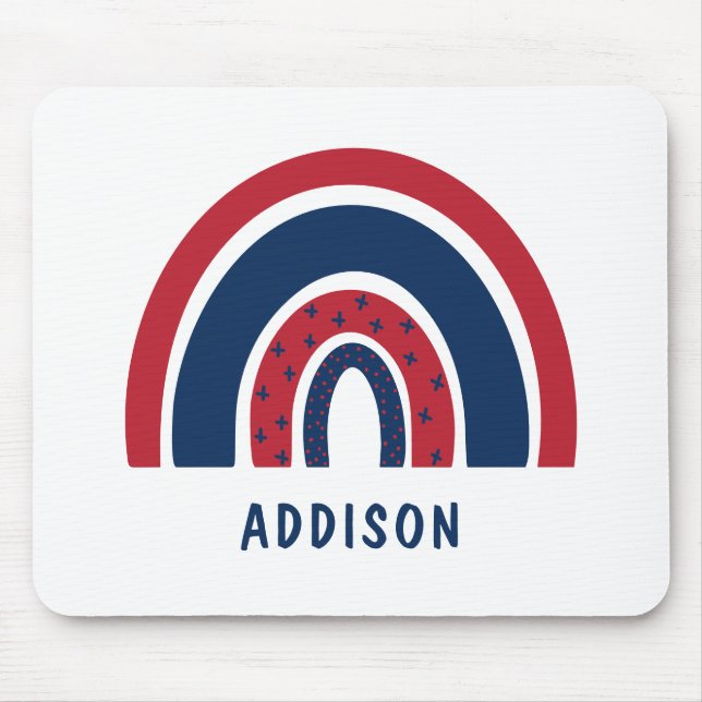 Mousepad Menino único arco-íris fofo nome personalizado per (Frente)