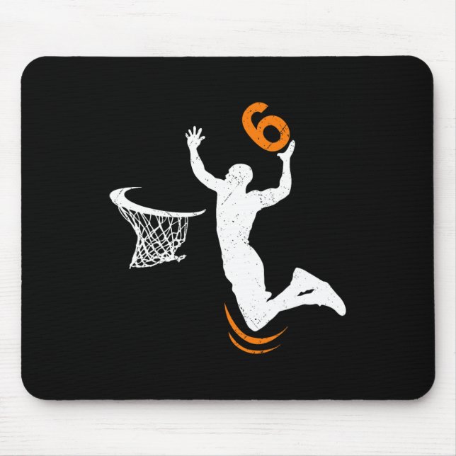 Mousepad Meninos de 6 de basquete de 6 anos (Frente)