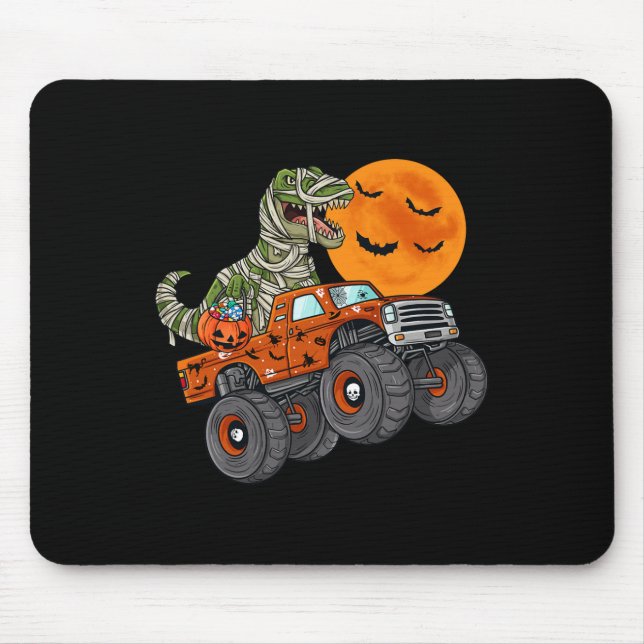 Mousepad Meninos De Truck Monstro Da Mãe De Halloween T Rex (Frente)