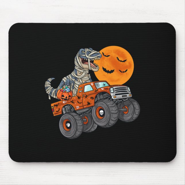 Mousepad Meninos De Truck Monstro Da Mãe De Halloween T Rex (Frente)