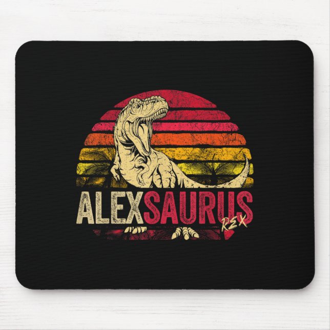 Mousepad Meninos Engraçados Alex Saurus Nome de Dinossauro  (Frente)