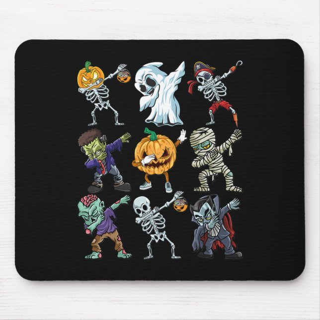 Mousepad Meninos Halloween Skeleton Jack O Lantern Zombie D (Frente)