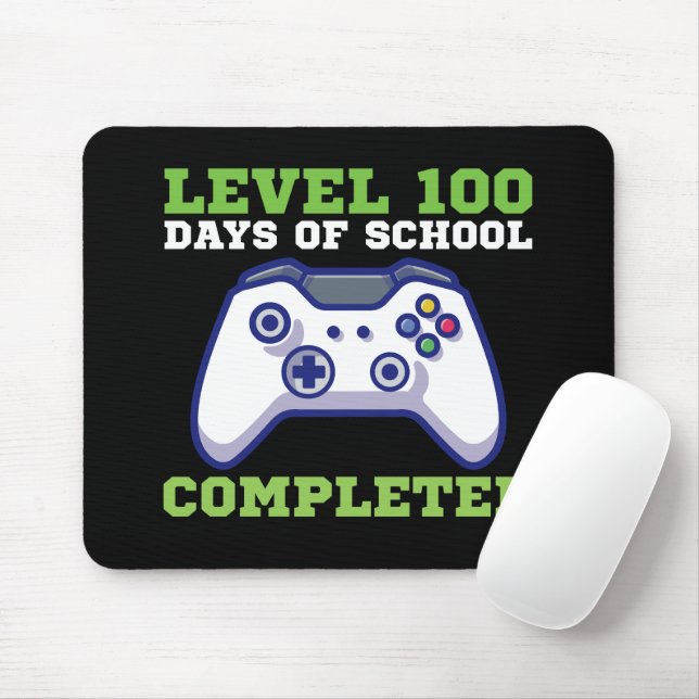 Mousepad Meninos Nível 100 Dias De Escola Concluídos (Com mouse)