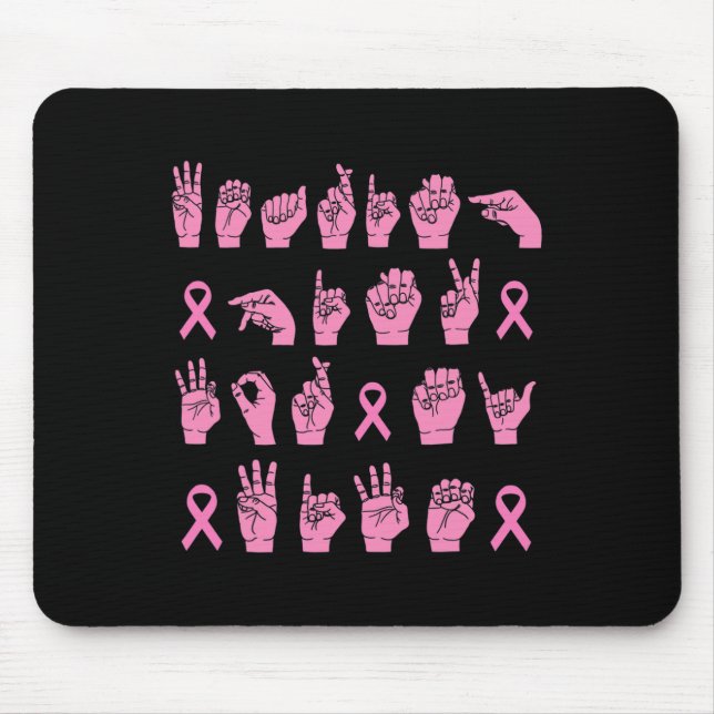 Mousepad Meninos Vestindo Rosa Para Minha Língua de Sinais  (Frente)