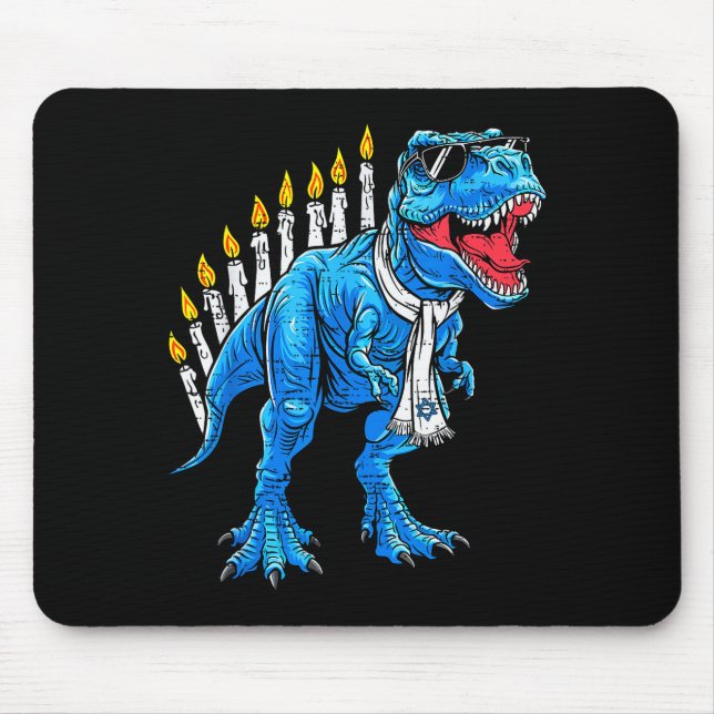 Mousepad Menorasaurus Hanukkah T Rex Dinosaur Dino Chanukah (Frente)