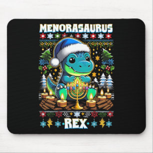 Mousepad Menorasaurus Rex Dino Trex Suéter Feio de Natal