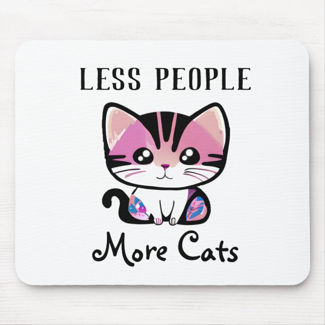 Mousepad Menos Pessoas, Mais Gatos (Frente)
