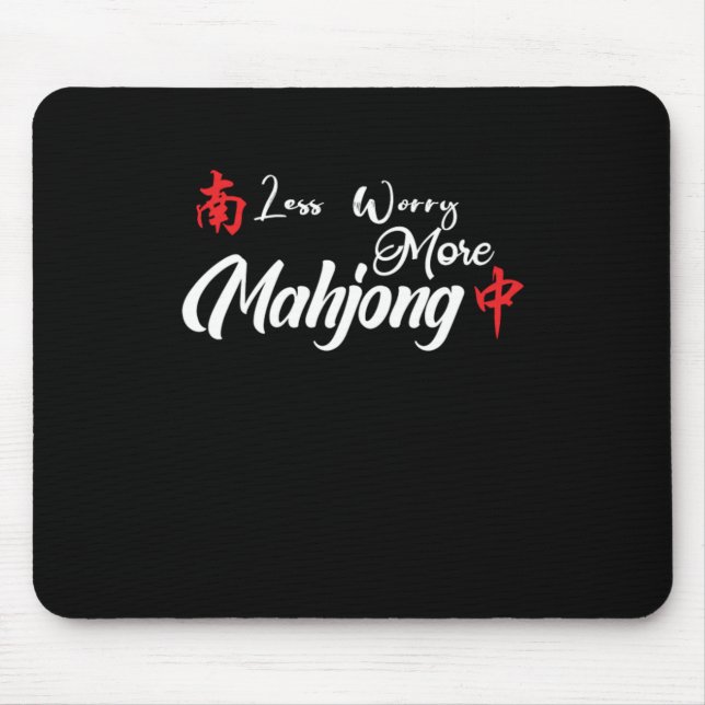 Mousepad Menos Preocupação Mais Mahjong Mahjongg Player Gif (Frente)