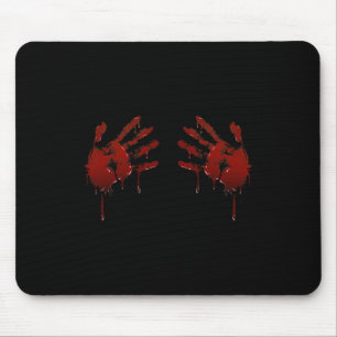 Mousepad Mens Blood Hands Impressão - Figurino de Halloween