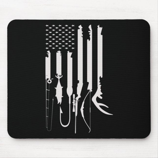Mousepad Mens Caçando Pavilhão dos EUA Bandeira Americana T (Frente)