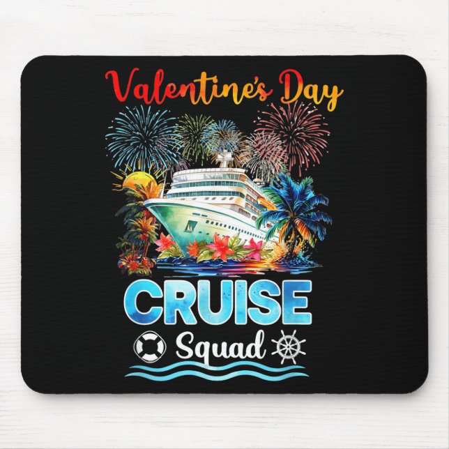 Mousepad Mens Cruise Squad Valentine's Day Vacation Travel  (Frente)