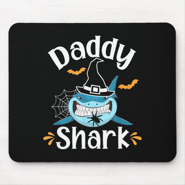 Mousepad Mens Daddy Shark Funny Halloween Daddy Announcemen (Frente)