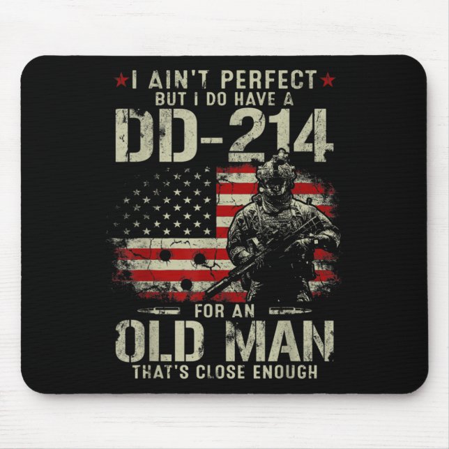 Mousepad Mens eu não sou perfeito eu tenho um veterano DD-2 (Frente)