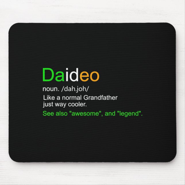 Mousepad Mens Funny Daideo Ireland Grandfather Grandpa  (Frente)