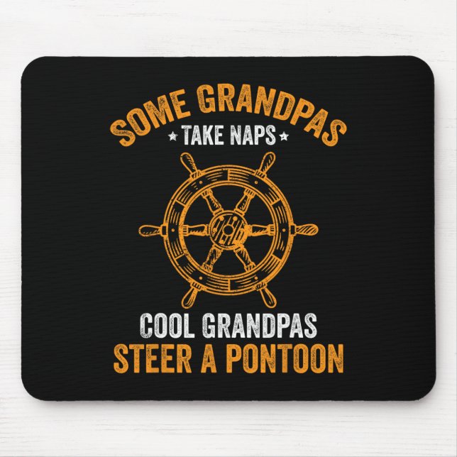 Mousepad Mens Funny Pontoon Boat Legal Vovô Steer A Pont (Frente)