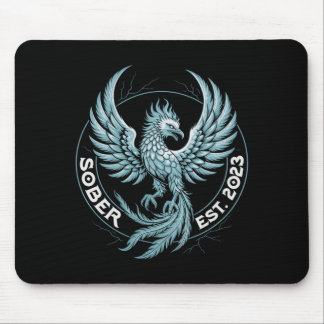 Mousepad Mens funny sober est 2023 aa recovery mom since