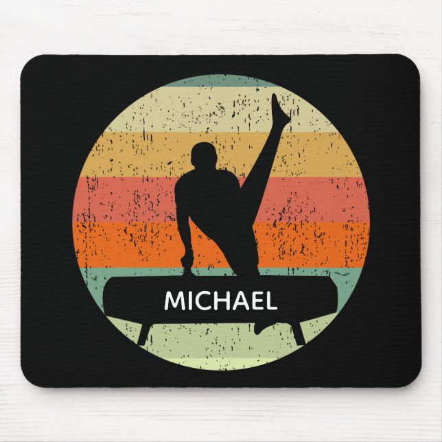 Mousepad Mens Gymnastics Macho Gymnast Sunset Monograma (Frente)