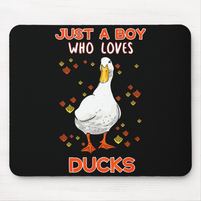 Mousepad Mens Just A Boy Who Loves Ducks Funny Duck Lover Q (Frente)