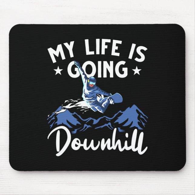 Mousepad Mens Mountain Snowboard Minha Vida Vai Descida (Frente)