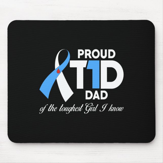 Mousepad Mens Orgulhosos Pai T1d Da Sensibilização Para A D (Frente)
