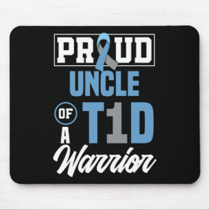Mousepad Mens Orgulhosos Tio Do Guerreiro T1d Diabetes Awar