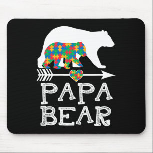 Mousepad Mens Papa Urso Autismo Homens Pai Autismo Autismo