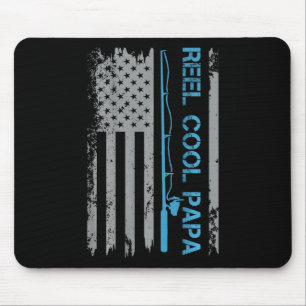 Mousepad Mens Reel Legal Papa Pescando Bandeira Americana P