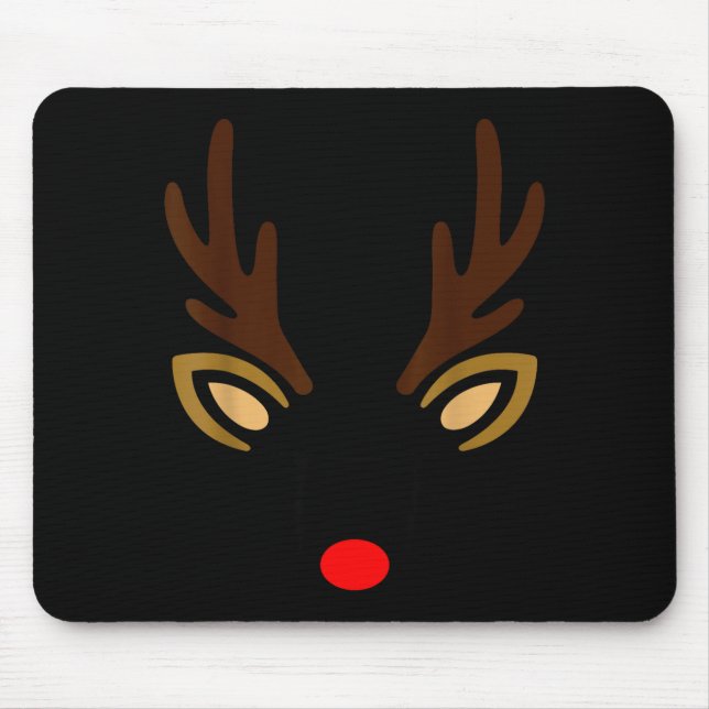Mousepad Mens Reindeer Face Gles Christmas Costume Pajama B (Frente)