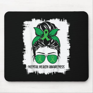 Mousepad Mensageiro Saúde Mental S Consciência Fita Verde _