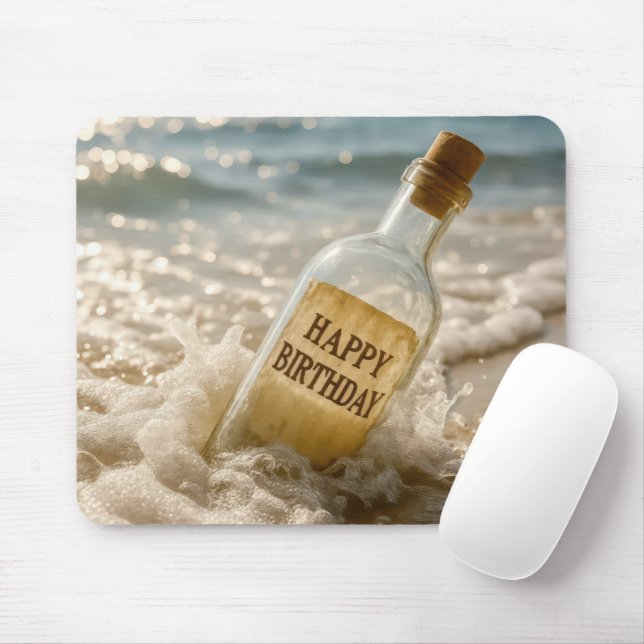 Mousepad Mensagem de Aniversário numa Garrafa (Com mouse)