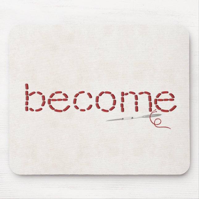 Mousepad mensagem de texto BECOME com pontos vermelhos com  (Frente)