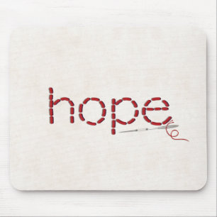 Mousepad mensagem de texto HOPE com pontos vermelhos com ag