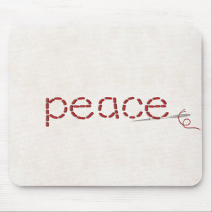 Mousepad mensagem de texto PEACE com ponto vermelho com agu