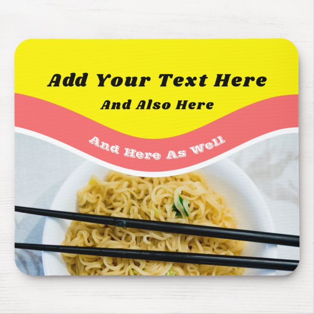 Mousepad Mensagem Personalizada de Pacote de Noodles Engraç (Frente)