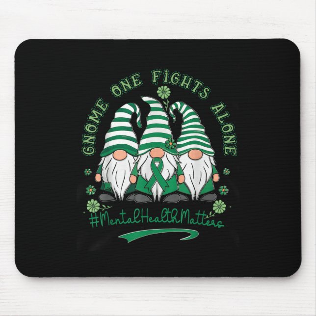 Mousepad Mental Health Awarting Support Squad Gnome Green (Frente)