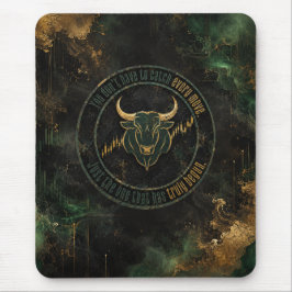 Mousepad Mentalidade de Negociação Touro Ouro Esmeralda