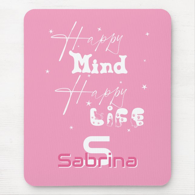Mousepad Mente Feliz Vida Bela Boca (Frente)