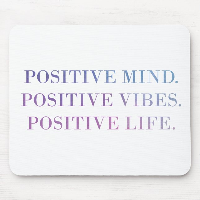Mousepad Mente positiva, impressões, citações da vida (roxo (Frente)