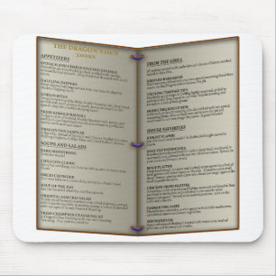 Mousepad Menu da taberna do antro do dragão