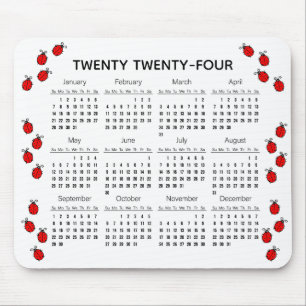 Mousepad Menu de mesa do calendário 2024, Black and Red Lad