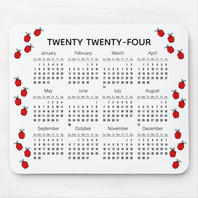 Mousepad Menu de mesa do calendário 2024, Black and Red Lad (Frente)