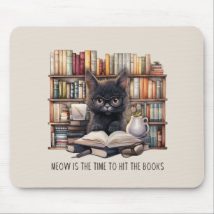 Mousepad Meow É A Hora De Atingir Os Livros