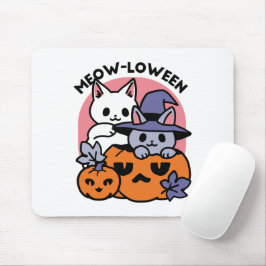 Mousepad Meow-Loween - Design de Gato de Halloween