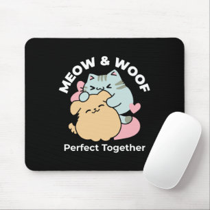 Mousepad Meow & Woof Perfect Toga - Gato e Cachorro Bonitos