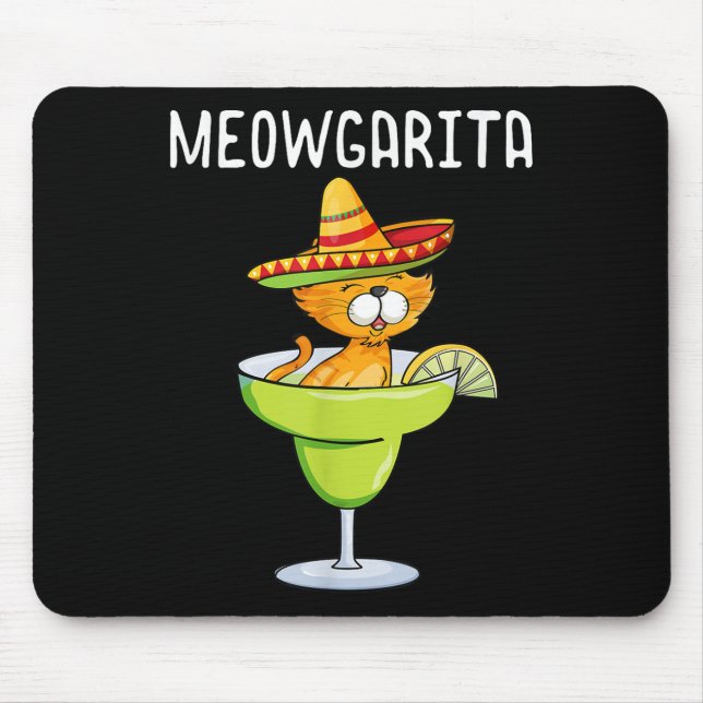 Mousepad Meowgarita - Cinco de Mayo Margarita Cat Lover (Frente)