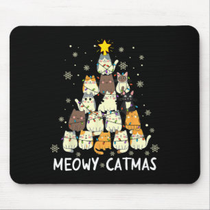 Mousepad Meowy Catmas Árvore de Natal Xmas Meninas Fu