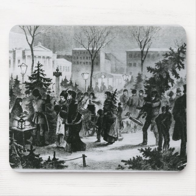 Mousepad Mercado da árvore de Natal no Augustusplatz (Frente)