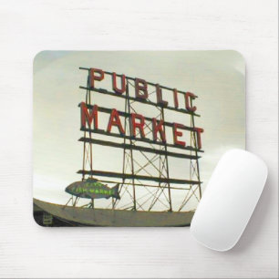 Mousepad Mercado público em Seattle, visão da piscicultura