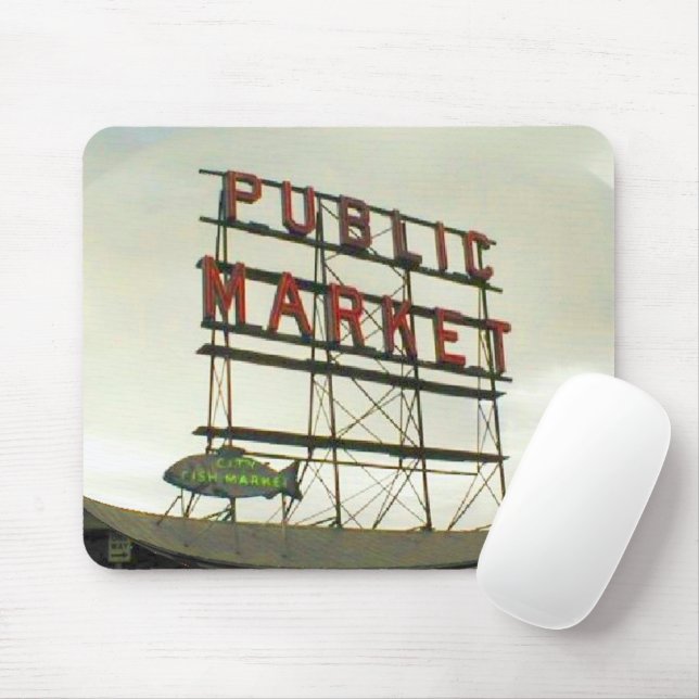 Mousepad Mercado público em Seattle, visão da piscicultura  (Com mouse)