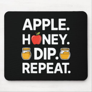 Mousepad Mergulho de Mel Repita Rosh Hashanah Judaico Engra